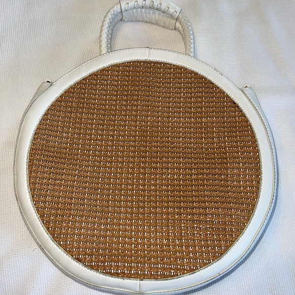 Sole Society White and Rattan Large Handbag - Picture 3 of 16